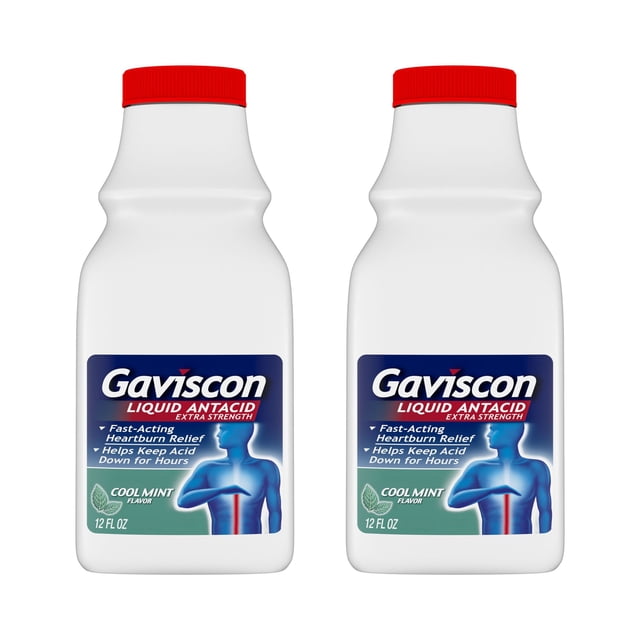 Gaviscon Extra Strength Liquid Antacid, Cool Mint 12 oz., 2 pk.