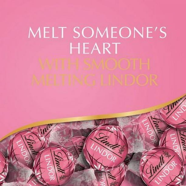 Lindt Strawberries and Cream White Chocolate Truffles 19 oz