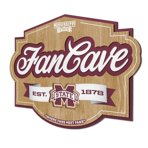 YouTheFan Mississippi State Bulldogs 17"x12.5" 3D Multi-Layered Fan Cave Sign