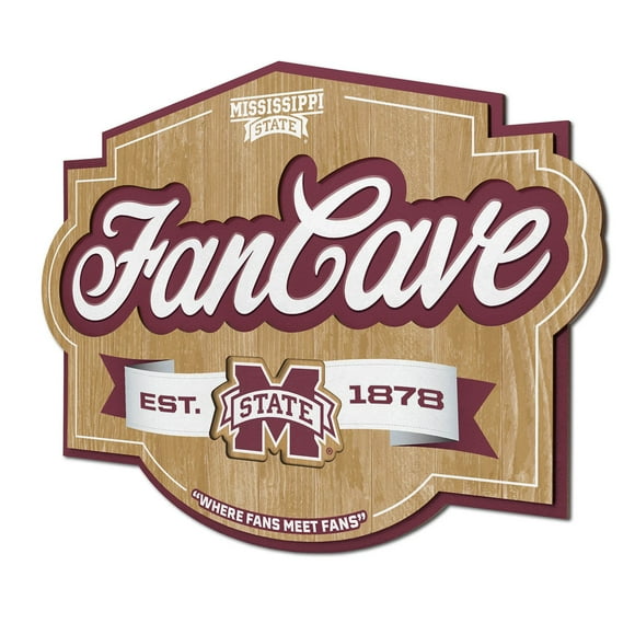 YouTheFan Mississippi State Bulldogs 17"x12.5" 3D Multi-Layered Fan Cave Sign