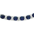 thumbnail image 2 of Cushion Cut Lab Created Gemstone and White Sapphire Tennis Necklace in Sterling Silver, 2 of 3