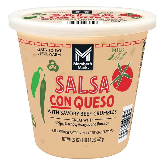 Member's Mark Salsa Con Queso with Savory Beef Crumbles, 27 oz.