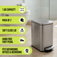 thumbnail image 3 of Simpli-Magic Bathroom Step Trash Can 2-Pack, Choose Color, 6 Liter / 1.6 Gallon Compact Bins with Hands-Free Foot Pedal and Quiet Soft-Close Lid for Bathroom, Bedroom, Office, 3 of 5