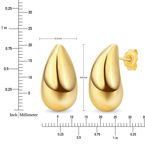 Domed Teardrop Stud Earrings in 14K Gold - Samsclub.com