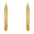 thumbnail image 3 of Diamond Cut Hoop Earrings in 14K Gold, 3 of 5