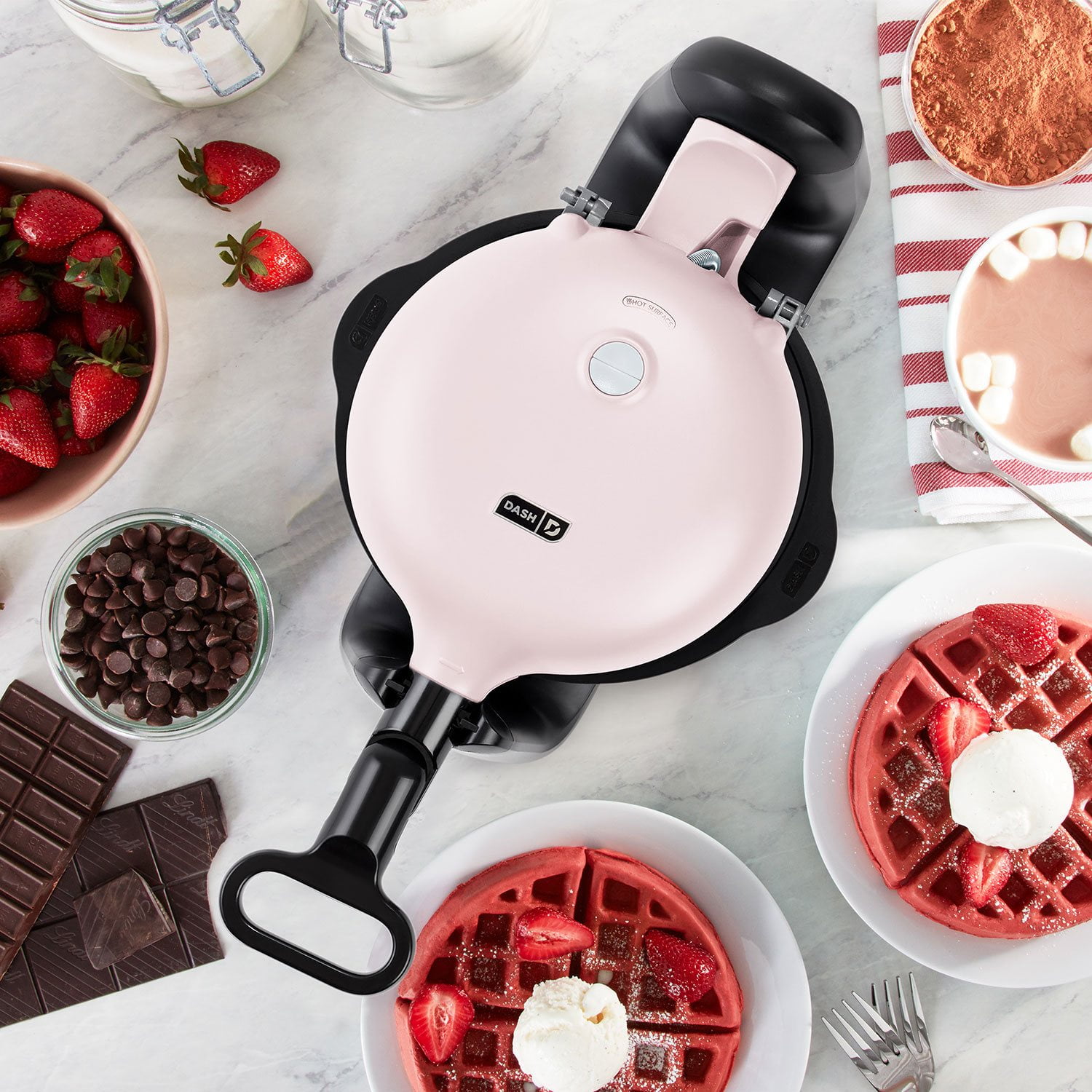 Dash Nonstick Ceramic Flip Belgian Style Waffle Maker