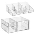 thumbnail image 2 of iDesign Cosmetic Organizer and Storage Set - Divided Organizer and Storage Drawer, Clear, Set of 2, 2 of 9