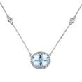 thumbnail image 1 of Allura Aquamarine and White Sapphire with 0.13 CT.T.W. Diamond Station Halo Necklace in 14K White Gold, 1 of 5