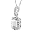 thumbnail image 2 of Emerald Cut Lab Created Gemstone & Diamond Halo Pendant Necklace in 14K Gold, 2 of 4
