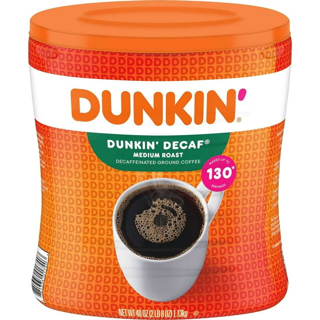Dunkin' Decaffeinated Medium Roast Ground Coffee, 40 oz.