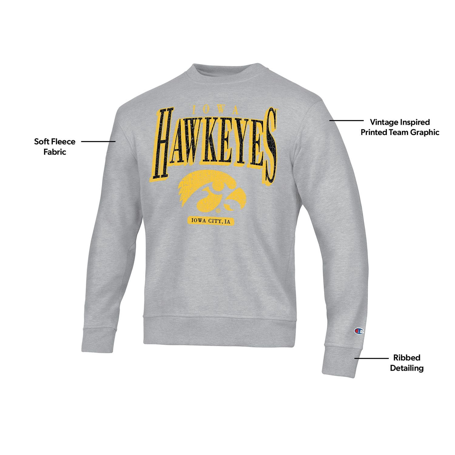 Champion NCAA Iowa Hawks Crewneck Sweatshirt - Samsclub.com