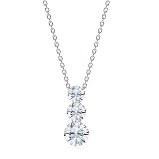 Lab Created Round Diamond 1.96 CT. T.W. Three-Stone Floating Pendant in 14K Gold