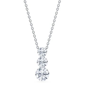 Lab Created Round Diamond 1.96 CT. T.W. Three-Stone Floating Pendant in 14K Gold