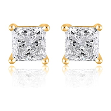 Lab Created 2.00 CT. T.W. Fancy Cut Diamond Stud Earrings in 18K Gold