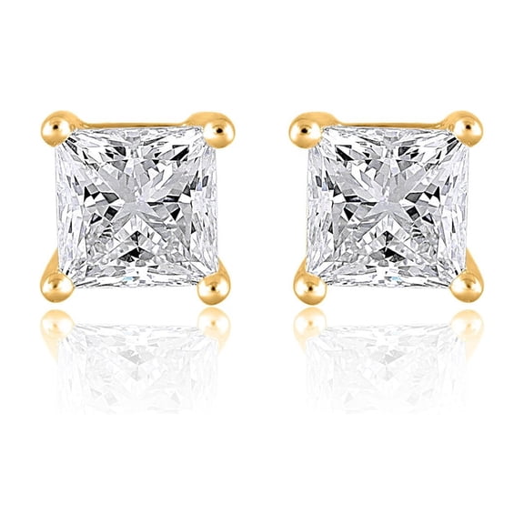 Lab Created 2.00 CT. T.W. Fancy Cut Diamond Stud Earrings in 18K Gold
