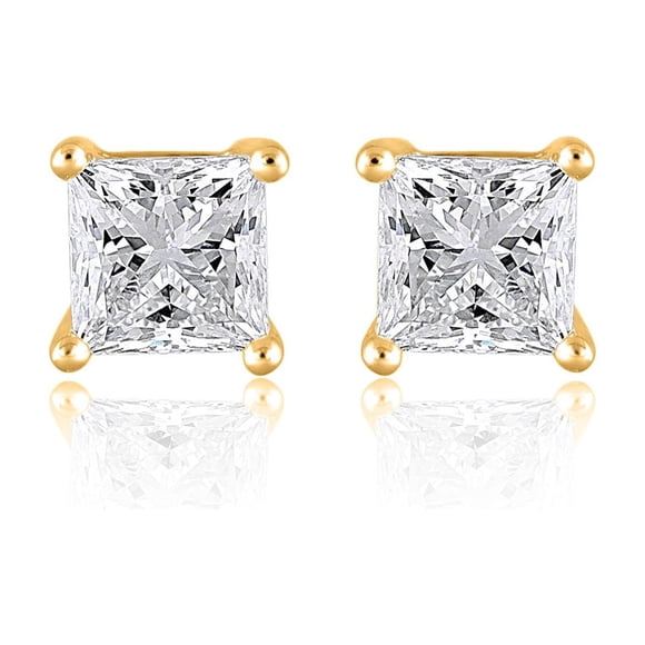 Lab Created 2.00 CT. T.W. Fancy Cut Diamond Stud Earrings in 18K Gold