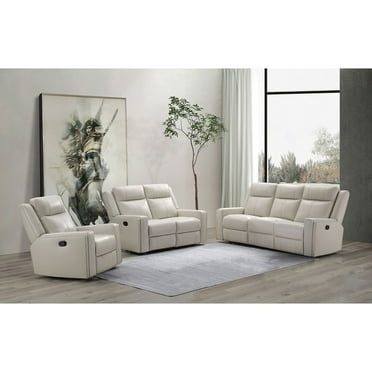 Rhodes 3-Piece Manual Leather Reclining Set, Assorted Colors