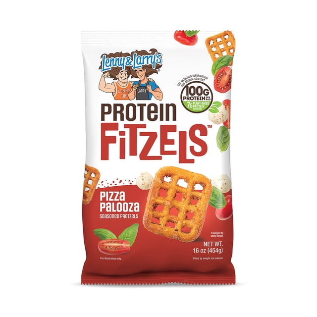 Lenny & Larry's Fitzels, Pizza Flavored Protein Pretzel, 100g Protein, 16 oz.