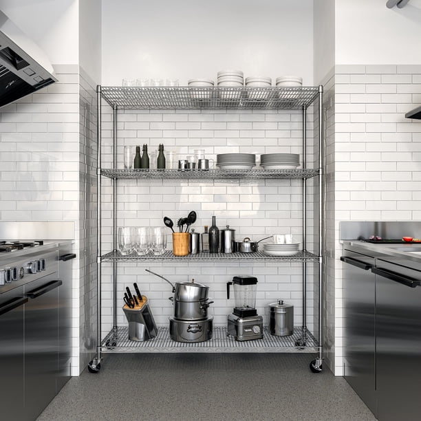 Seville Classics MEGA RACK 4-Tier NSF Steel Wire Shelving, 60