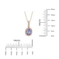 thumbnail image 5 of Oval Cut Genuine Gemstone & 0.11 CT. T.W. Diamond Halo Pendant Necklace in 14K Gold, 5 of 6