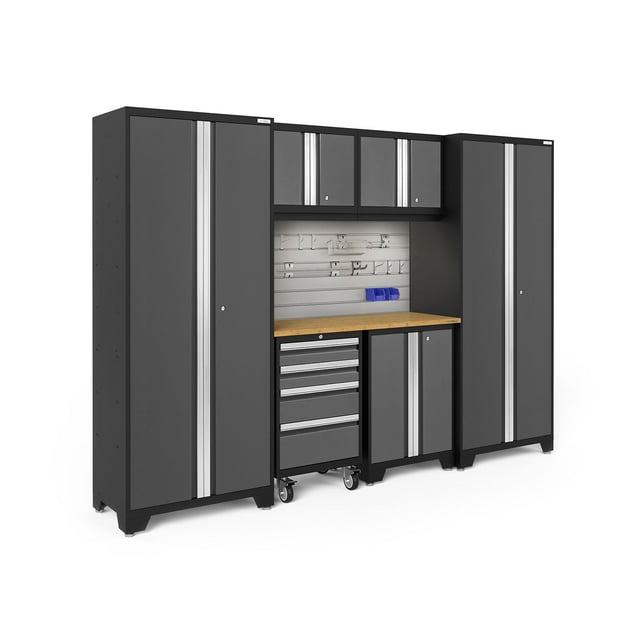 NewAge Products Bold Series 7 Piece Cabinet Set, 108" W x 18" D x 76.75" H