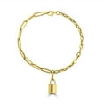 thumbnail image 1 of Paperclip & Cable Chain Bracelet with Padlock Charm in 14K Gold, 1 of 1