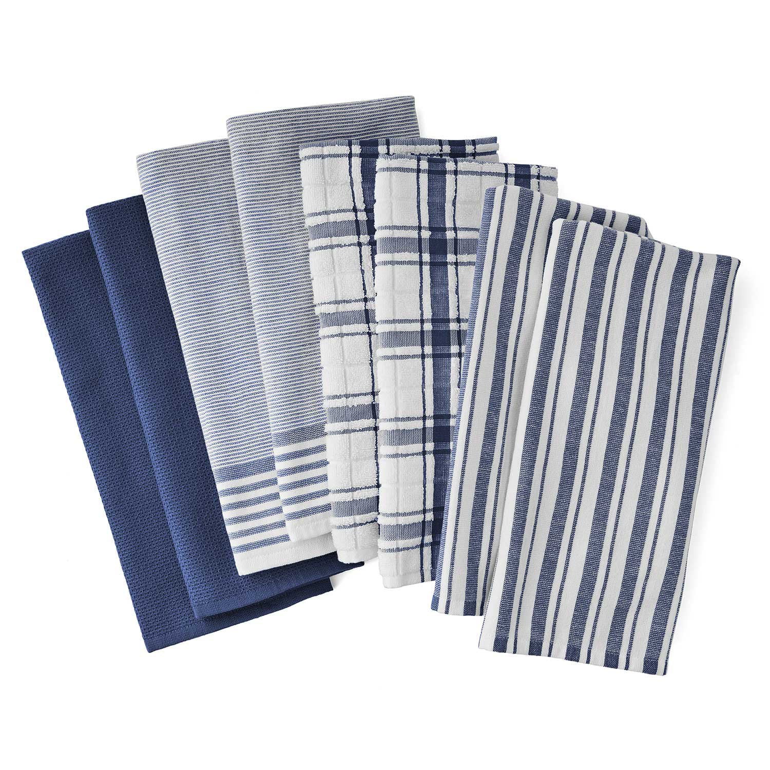 Member's Mark Plaid Leno 8 Piece Kitchen Towel Set, Choose Color