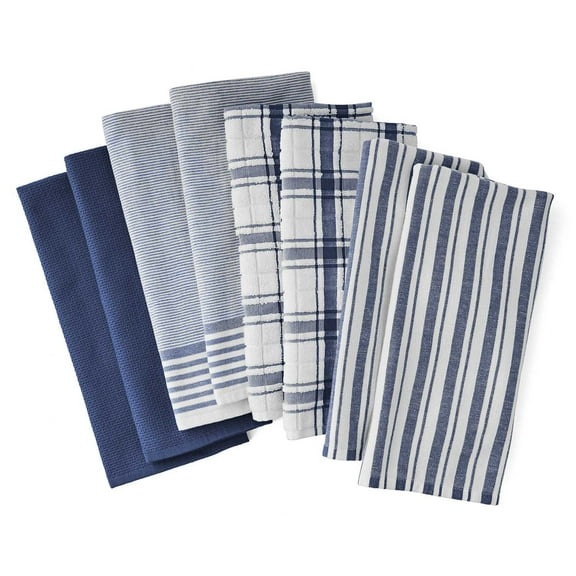Member's Mark Plaid Leno 8 Piece Kitchen Towel Set, Choose Color