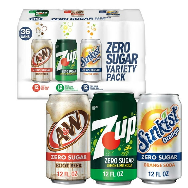 7UP Sunkist and A&W Zero Sugar Soda Variety Pack 12 fl. oz., 36 pk