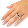 thumbnail image 3 of Oval Cut Blue Sapphire & 0.06 CT.T.W. Diamond Band in 14K White Gold, 3 of 3