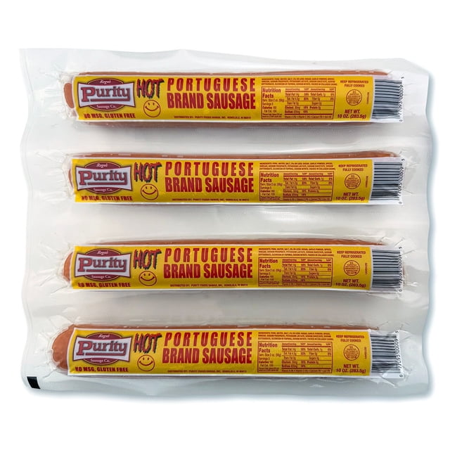 Purity Portuguese Sausage, Hot 40 oz.