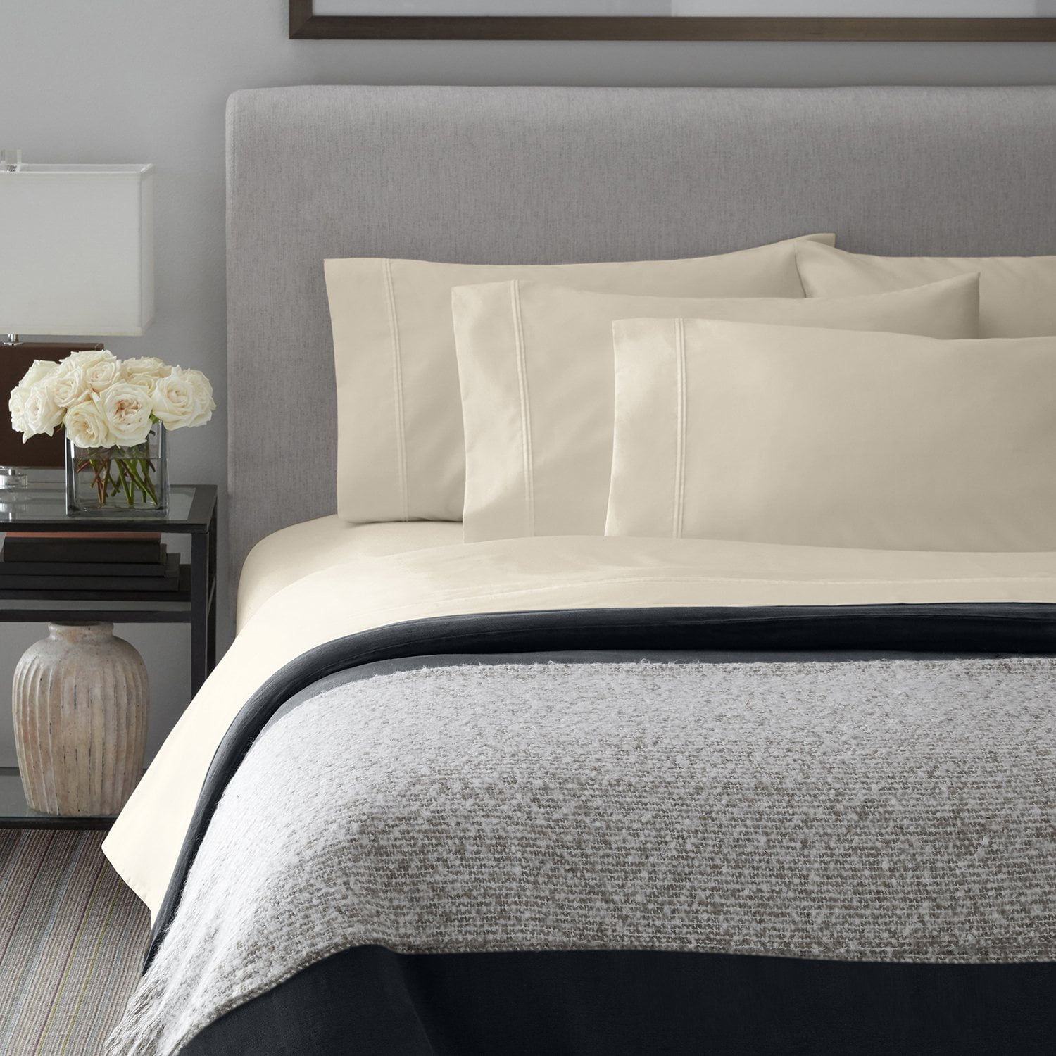 Member’s Mark Hotel Premier Collection 700-Thread-Count Solid Egyptian Cotton Sheet Set, Assorted Sizes - Samsclub.com