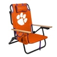 thumbnail image 1 of Logo Brands Clemson Tigers Reclining Beach Chair, 1 of 6