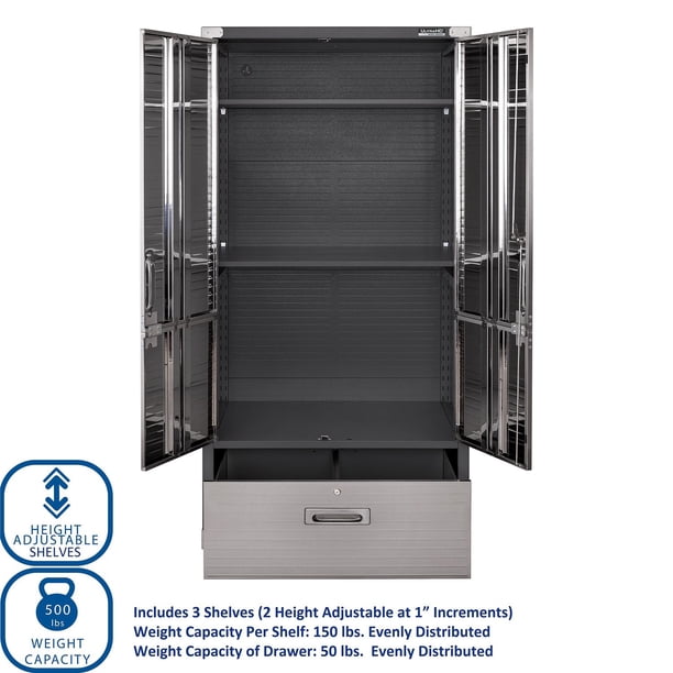 Seville Classics UltraHD Storage Cabinet with Bottom Drawer, 36” W