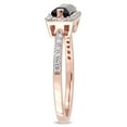 thumbnail image 4 of Baguette-Cut Smokey Quartz and 0.22 CT. T.W. Diamond Halo Ring in 14K Gold, 4 of 7