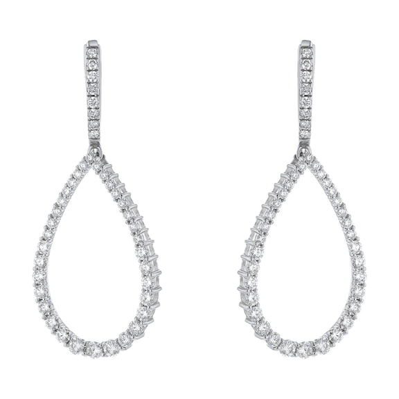 1.50 CT. T.W. Diamond Pear Shaped Dangle Earrings in 14K Gold