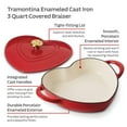 thumbnail image 6 of Tramontina 3-Quart Heart Shape Enameled Cast Iron Dutch Oven (Shallow, Oven Safe), 6 of 11