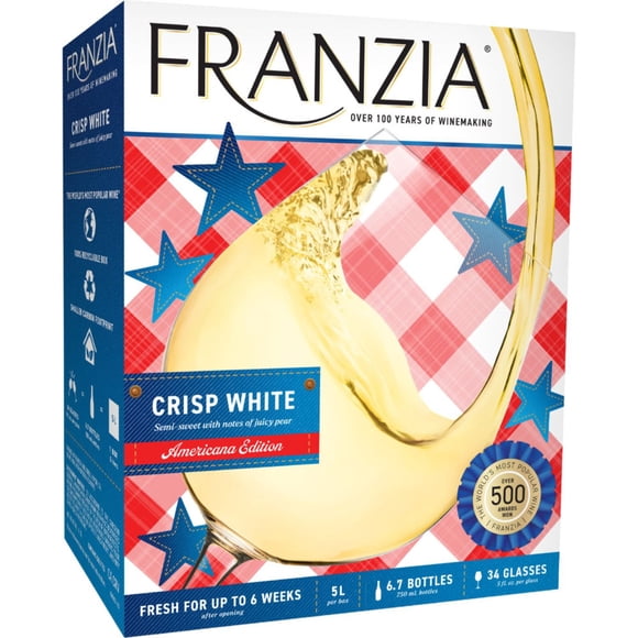 Franzia Crisp White White Blend Wine, 5 L