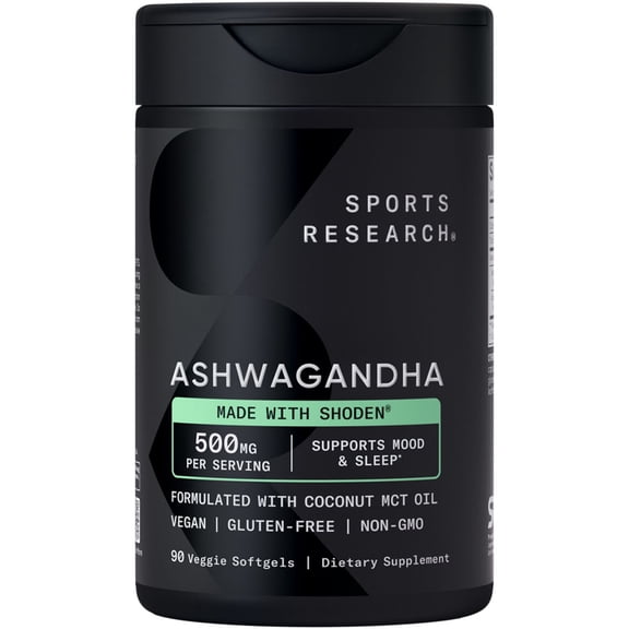 Sports Research Ashwagandha 500mg Plant Based Soft Gels, 90 ct