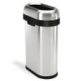 thumbnail image 1 of simplehuman 13.2 Gal. Slim Open Can, Brushed Heavy-Gauge Stainless Steel, 1 of 4