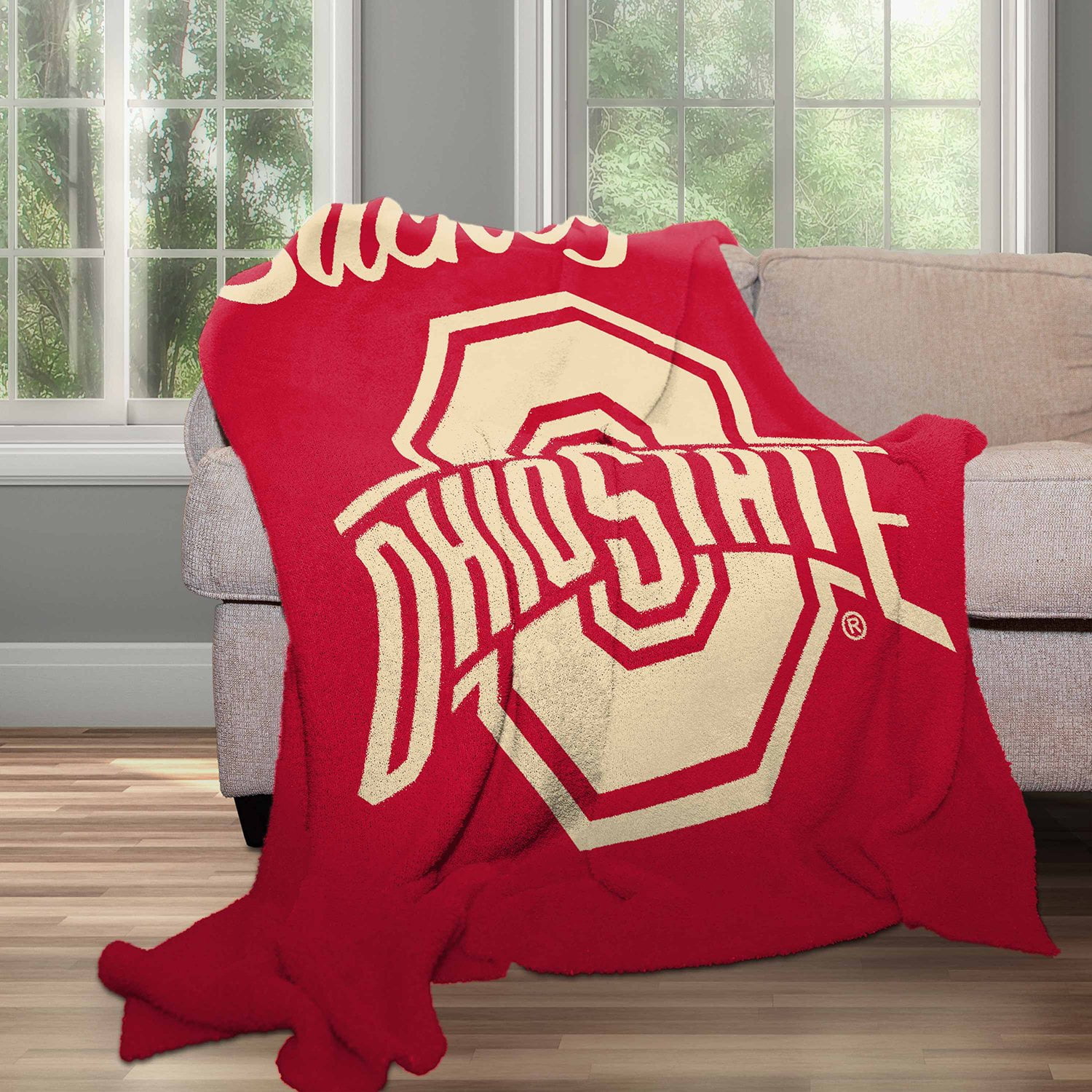 Logo Brands Ohio State Buckeyes Luxe Dreams Throw, 60