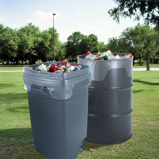 Husky 55-Gallon Clear Flap Tie Drum Liner Trash Bags (80 ct