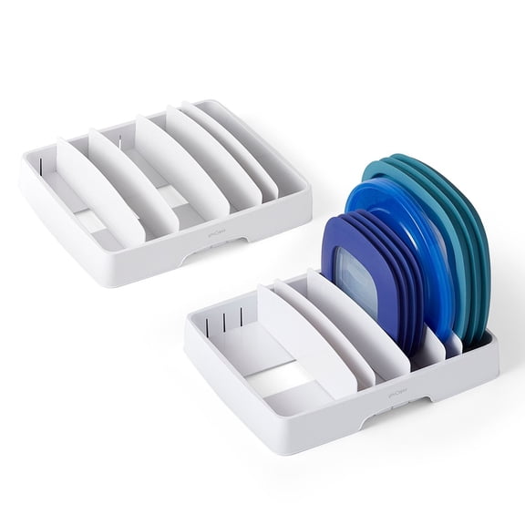 YouCopia Adjustable Food Container Lid Organizer, 2-Piece Set