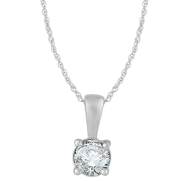 0.25 CT. T.W. Diamond Solitaire Pendant Necklace in 14K White Gold