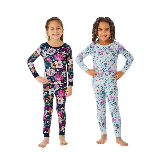 Member's Mark Girls 4-Piece Organic Cotton Pajama Set