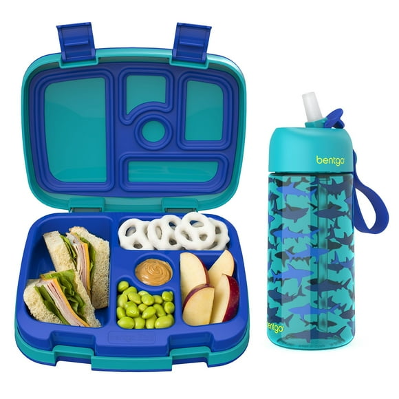 Bentgo Kids Prints Lunch Box & Water Bottle Set, Choose Color