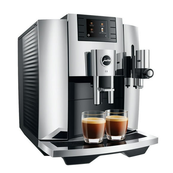 Jura E8 Chrome Fully Automatic Espresso Machine, Includes 17 Brewing Options