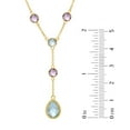 thumbnail image 5 of Round & Pear Cut Multi-Gemstone Lariat Necklace in 14K Gold, 5 of 5