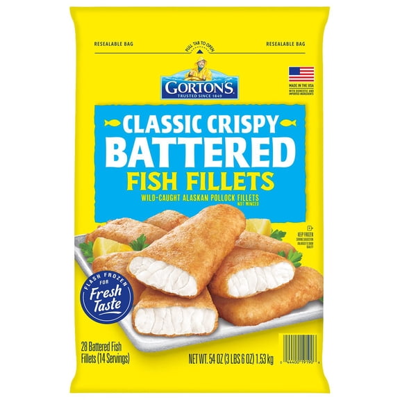 Gorton's Classic Crispy Battered Wild Caught Alaskan Pollock Fillets, Frozen, 28 ct.