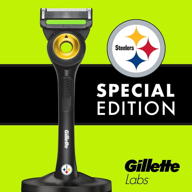 Gillette Labs NFL Pittsburgh Steelers Men's Razor, Handle + 8